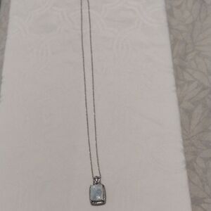 Sterling Silver Blue Gemstone Pendant Necklace - Elegant Women's Jewelry